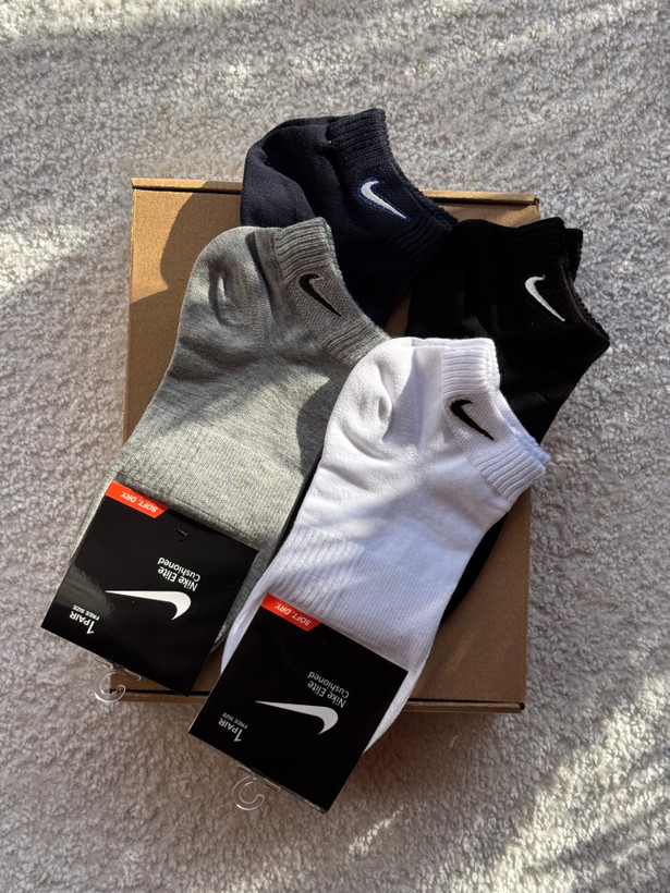 جوراب اسپرت نخ پنبه مچی مردانه گلدوزی Nike