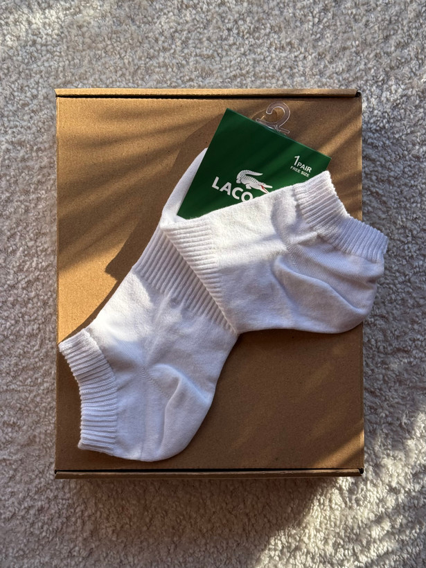 جوراب اسپرت نخ پنبه مچی مردانه گلدوزی LACOSTE