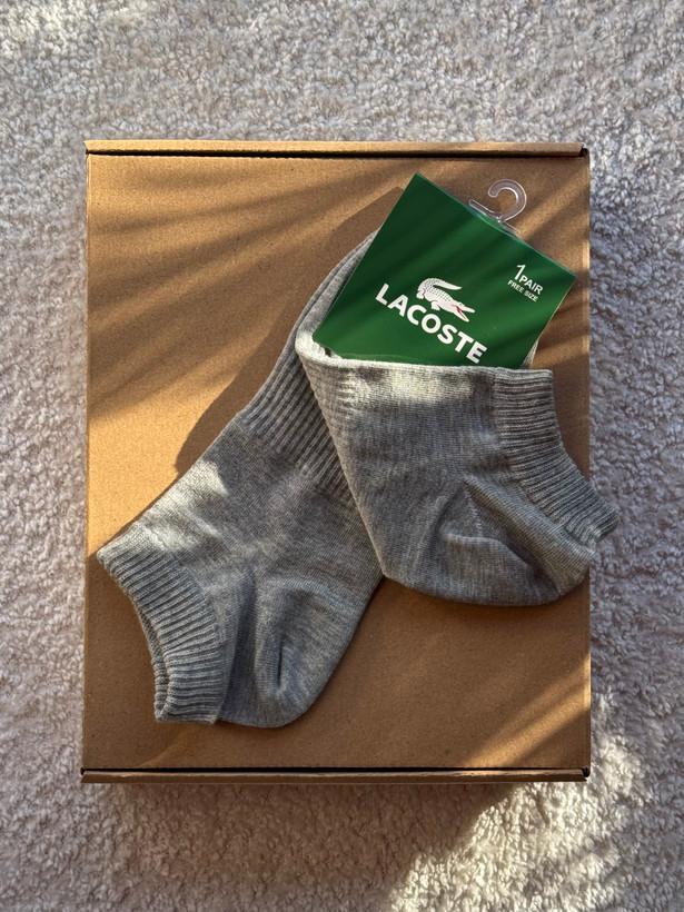 جوراب اسپرت نخ پنبه مچی مردانه گلدوزی LACOSTE