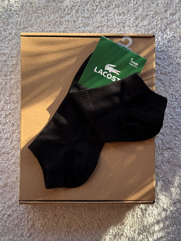 جوراب اسپرت نخ پنبه مچی مردانه گلدوزی LACOSTE