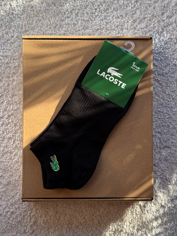 جوراب اسپرت نخ پنبه مچی مردانه گلدوزی LACOSTE