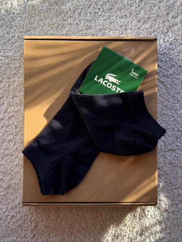 جوراب اسپرت نخ پنبه مچی مردانه گلدوزی LACOSTE